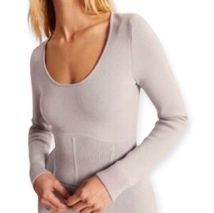 ABERCROMBIE & FITCH Corset Ribbed Crop Sweater Light Purple Lilac Size Small NWT